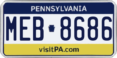 PA license plate MEB8686