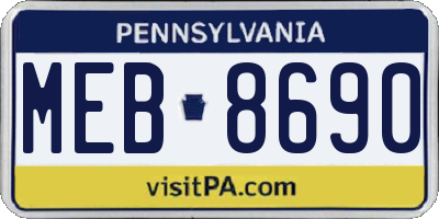 PA license plate MEB8690