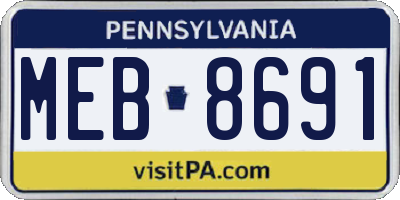 PA license plate MEB8691