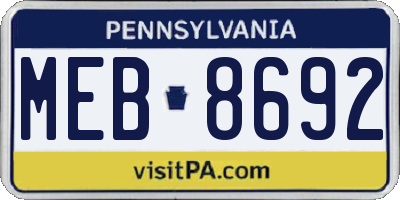 PA license plate MEB8692