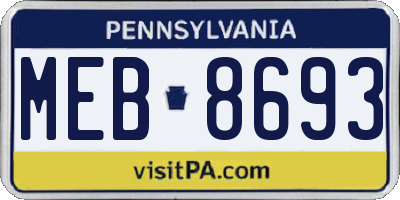 PA license plate MEB8693