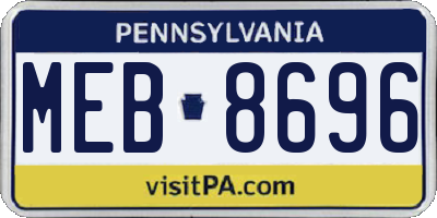 PA license plate MEB8696
