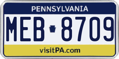 PA license plate MEB8709