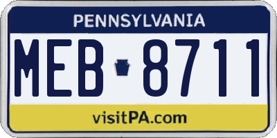 PA license plate MEB8711