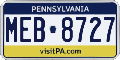PA license plate MEB8727
