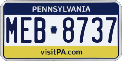 PA license plate MEB8737