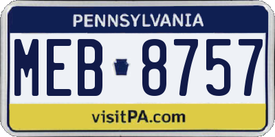 PA license plate MEB8757