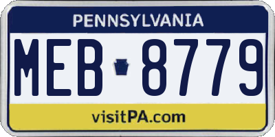 PA license plate MEB8779