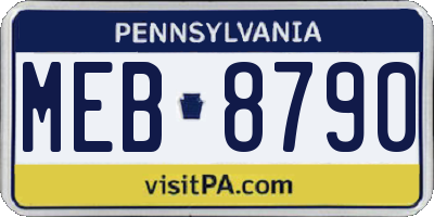 PA license plate MEB8790