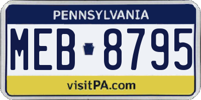 PA license plate MEB8795