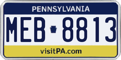 PA license plate MEB8813