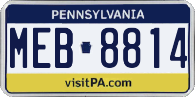 PA license plate MEB8814
