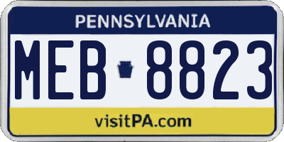 PA license plate MEB8823