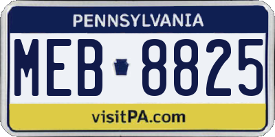 PA license plate MEB8825
