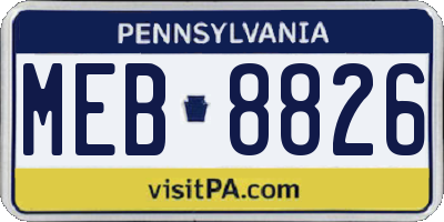 PA license plate MEB8826