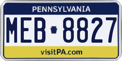 PA license plate MEB8827
