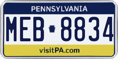 PA license plate MEB8834
