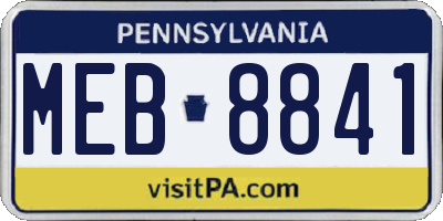 PA license plate MEB8841