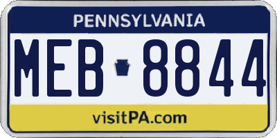 PA license plate MEB8844