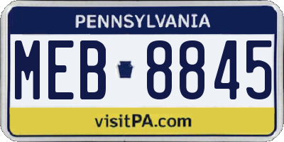 PA license plate MEB8845
