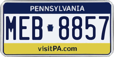 PA license plate MEB8857