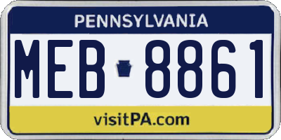 PA license plate MEB8861