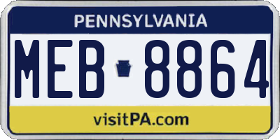 PA license plate MEB8864