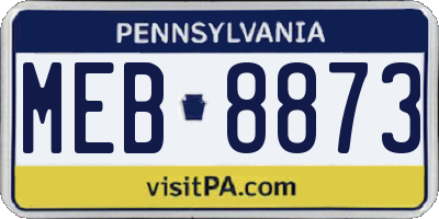 PA license plate MEB8873