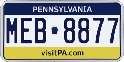 PA license plate MEB8877