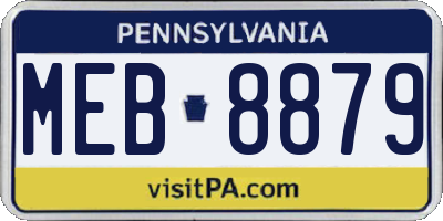 PA license plate MEB8879