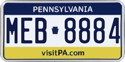 PA license plate MEB8884