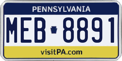 PA license plate MEB8891