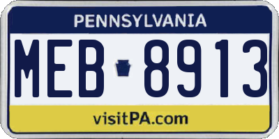 PA license plate MEB8913