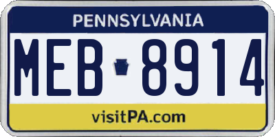 PA license plate MEB8914