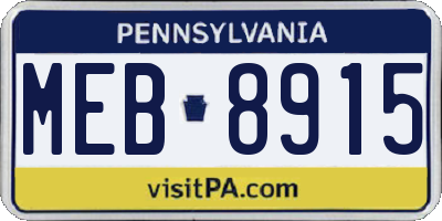 PA license plate MEB8915