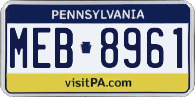 PA license plate MEB8961