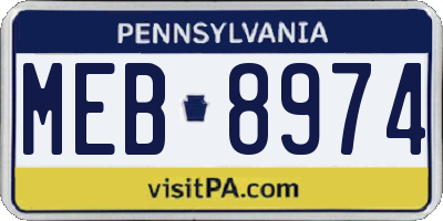 PA license plate MEB8974