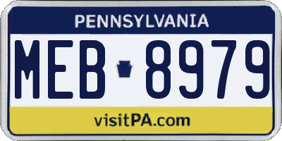PA license plate MEB8979