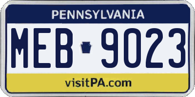 PA license plate MEB9023