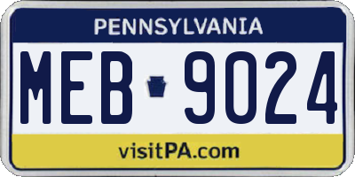 PA license plate MEB9024