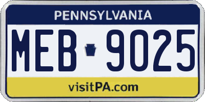 PA license plate MEB9025