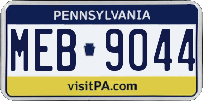PA license plate MEB9044