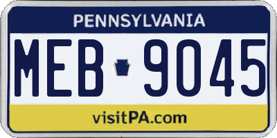PA license plate MEB9045