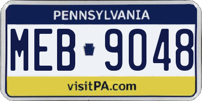 PA license plate MEB9048