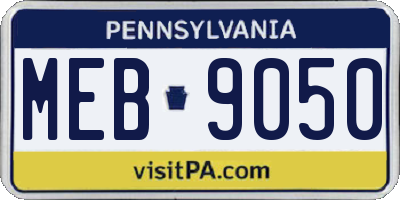 PA license plate MEB9050