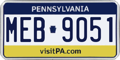 PA license plate MEB9051