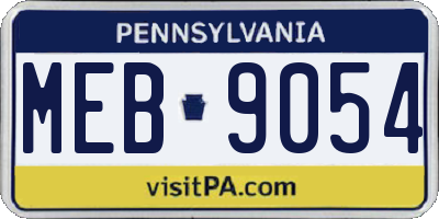 PA license plate MEB9054