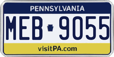 PA license plate MEB9055