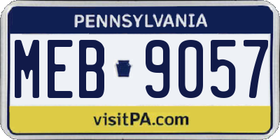 PA license plate MEB9057