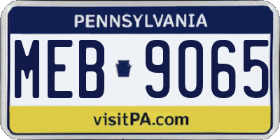 PA license plate MEB9065